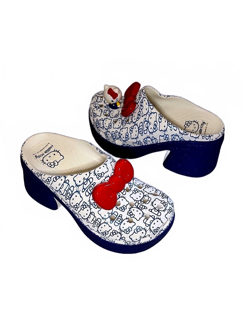 Crocs x Hello Kitty 50th Anniversary Siren Clog Blue Glitter Platform W9 - Picture 3 of 7